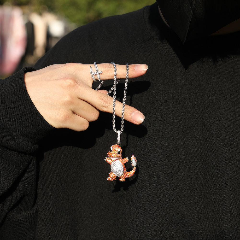 Jewelry Cartoon Dragon Pendant Copper Micro Zircon Animal Pok¡§|mon Spectrum