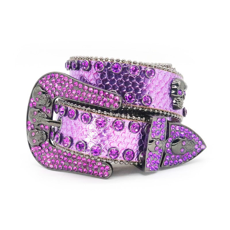 Hip-hop punk rhinestone belt skull accessories