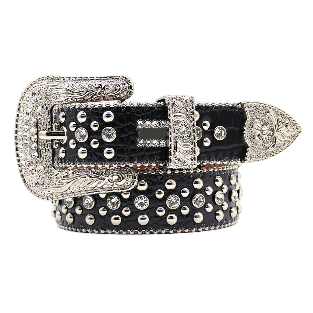 Hip-hop punk rhinestone belt punk rock