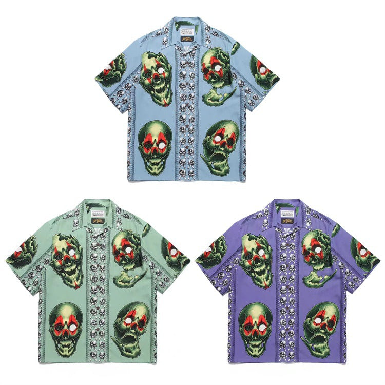 GUILTYPARTIES TIGER Shirts 22SS 56 TATTOO STUDIO Tattooed Skull, Short Sleeve Shirt