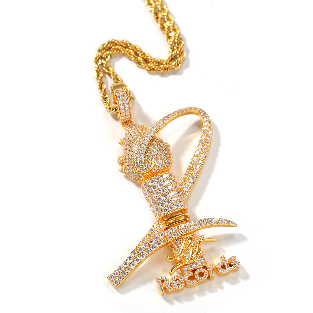 Jewelry Torch Memorial Jewelry Dense Zircon Necklace Fashion Pendant Jesus Pieces Spectrum