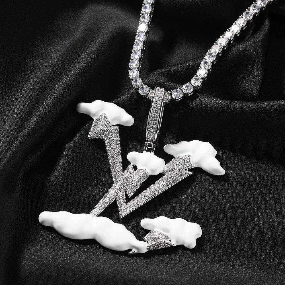Jewelry Light Luxury English Alphabet Pendant Premium Sense Diamond Lightning Word Up St. Valentine's