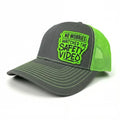 Trendy flat brimmed snapback hatsleather label mesh hat sunshade