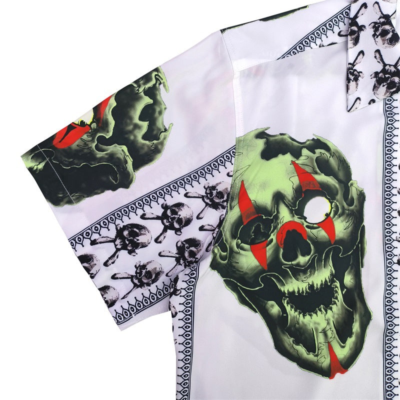GUILTYPARTIES TIGER Shirts 22SS 56 TATTOO STUDIO Tattooed Skull, Short Sleeve Shirt