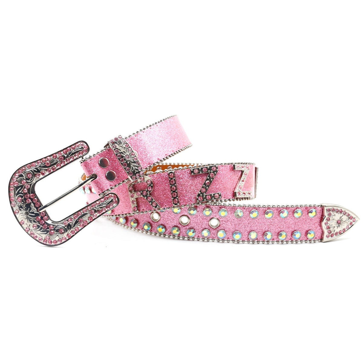 Hip-hop punk rhinestone belt letter accessories