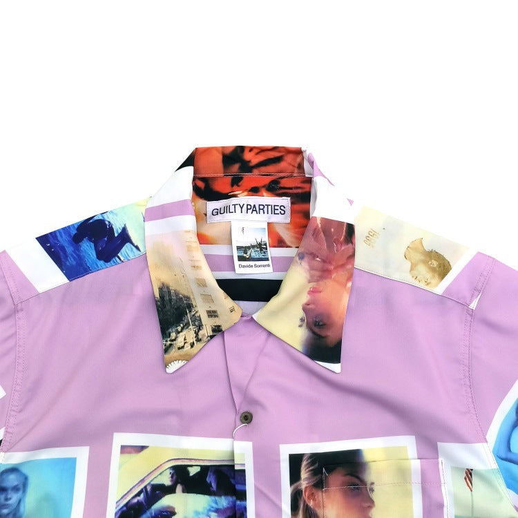 GUILTYPARTIES TIGER Shirts 23ss David Sorenti, printed Hawaiian short-sleeved shirt for men and women