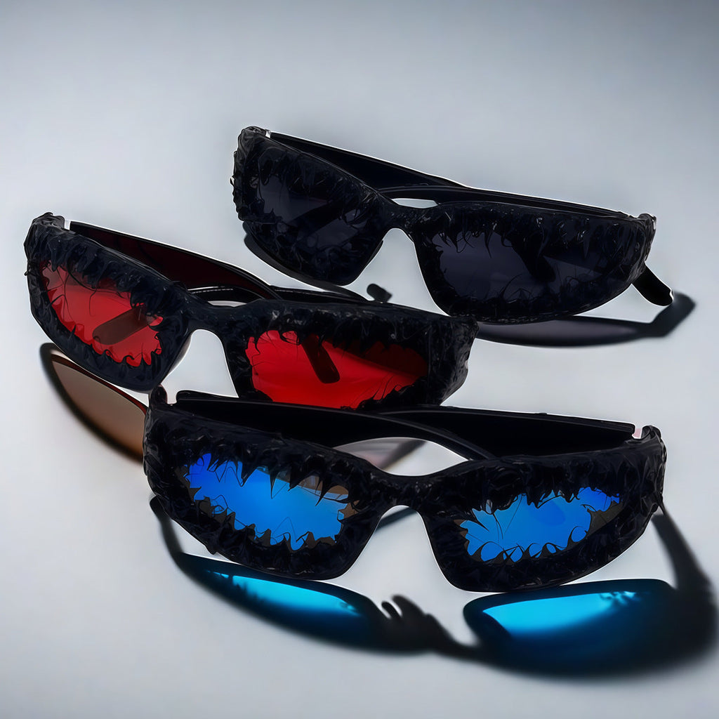 Trendy punk glasses dark style