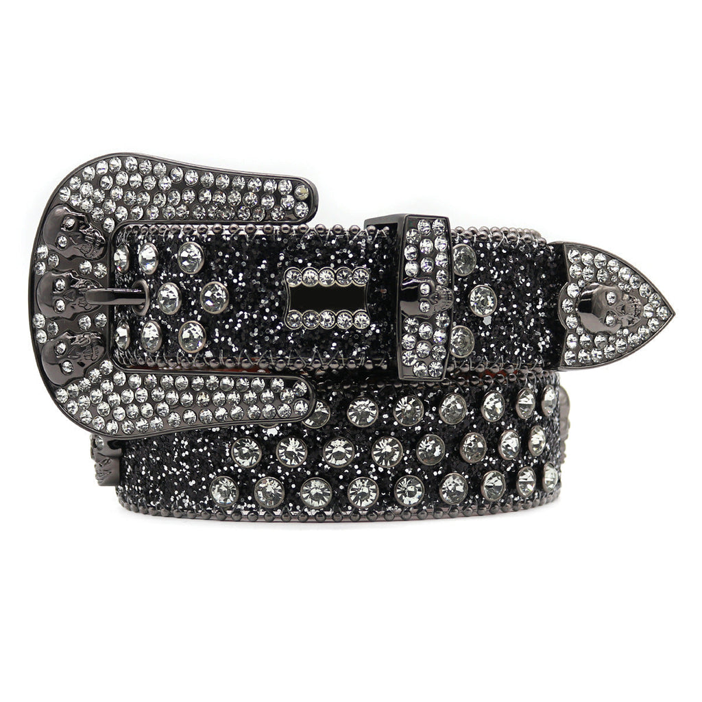 Hip-hop punk rhinestone belt skull punk style