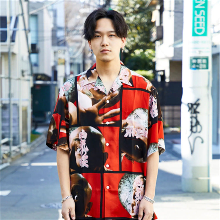 GUILTYPARTIES TIGER Shirts Sakura Wazuka Yosuke Sakura Hawaiian Short Sleeve Shirt Men