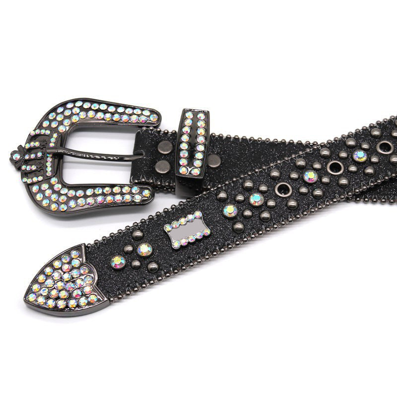 Hip-hop punk rhinestone belt rhinestone crown
