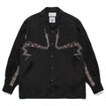 GUILTYPARTIES TIGER Long sleeved shirt COLLAR serpentine abstract rayon long-sleeved shirt men