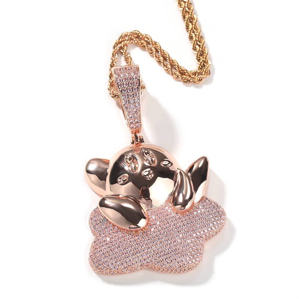 Jewelry Cartoon Diamond Silver Star Kirby Pendant Fashion Versatile Kirby St. Valentine's Spectrum Jesus Pieces