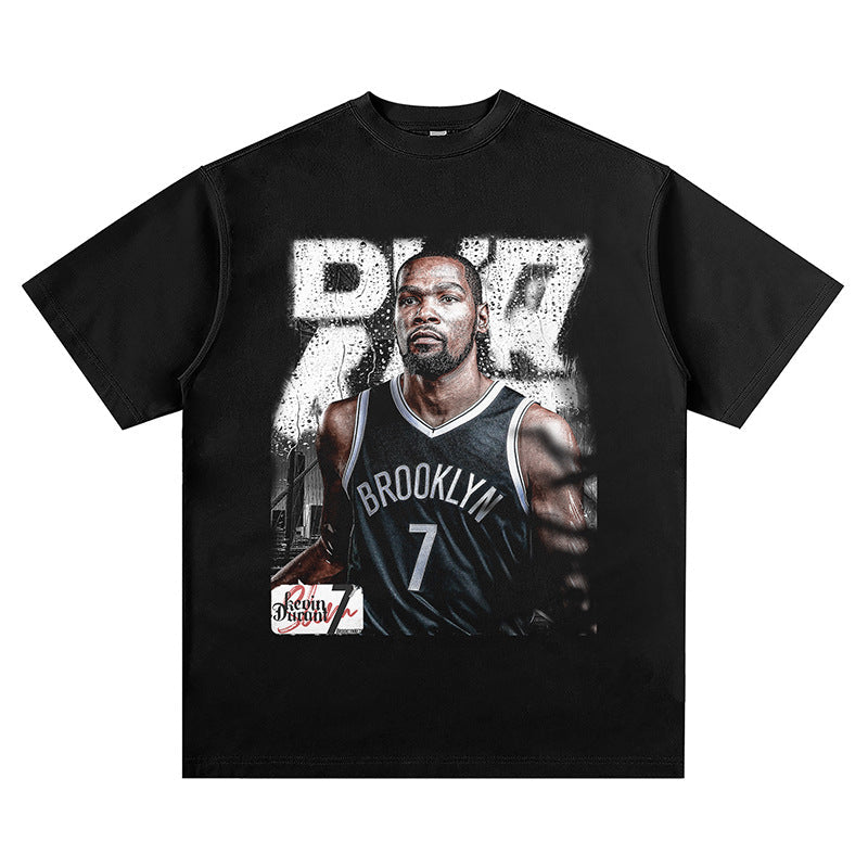 Nba T Shirt Kevin Durant Printed Short-Sleeved T-shirt Loose Men's and Women's Basketball High-quality pure cotton comfortable and trendy clothing