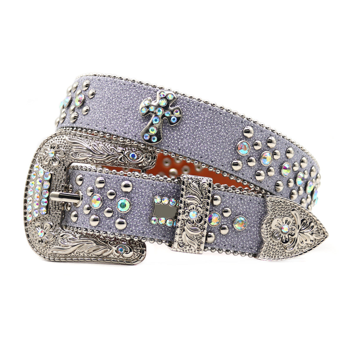 Hip-hop punk rhinestone belt flower buckle accessories punk style