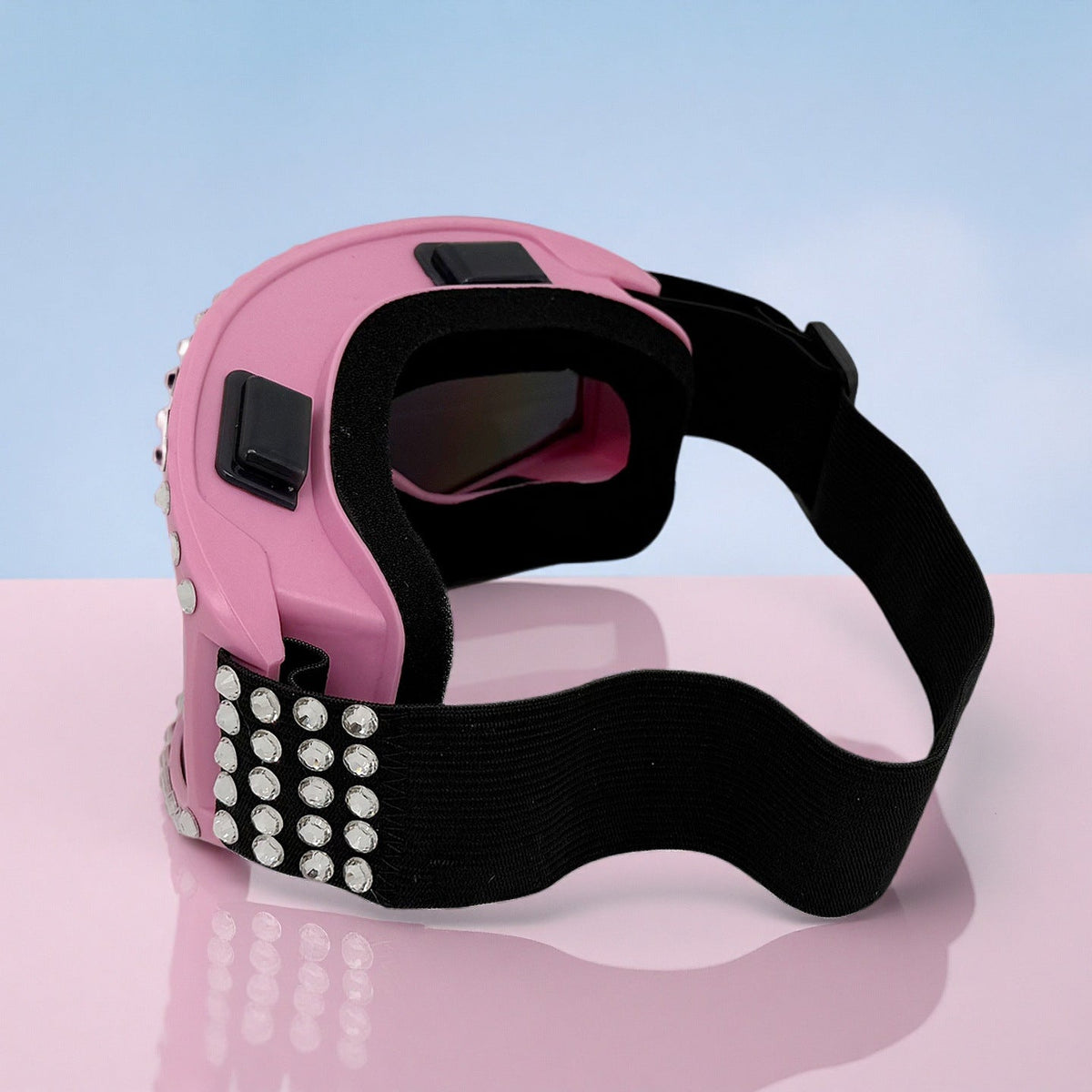 Trendy punk glasses with diamonds and cotton, windproof and dustproof