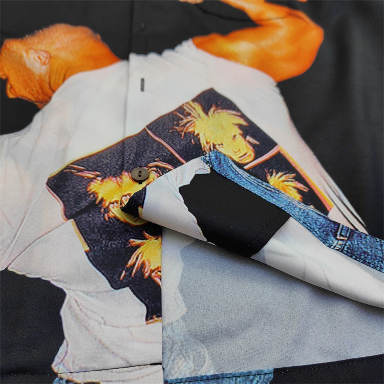 GUILTYPARTIES TIGER Shirts 23AW Kowajiro, 8th Anniversary Photography Hawaiian Short Sleeve Shirt Men