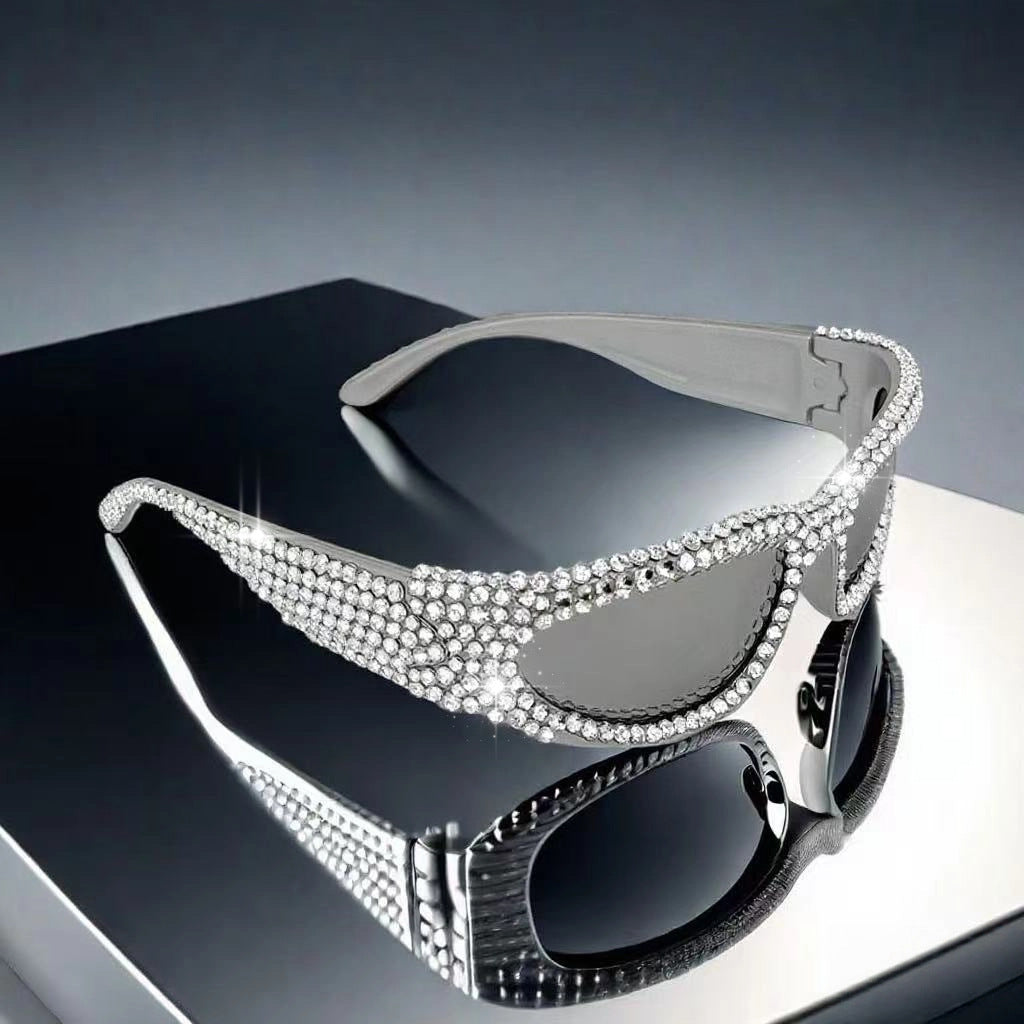Trendy punk glasses flash diamond y2k