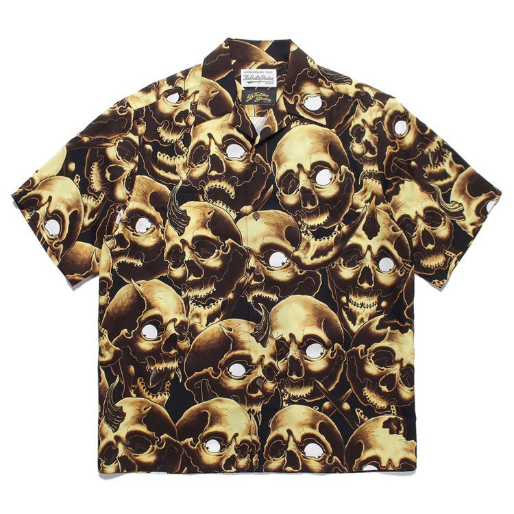 GUILTYPARTIES TIGER Shirts 56 TATTOO Tattoo, Ghost Head, Skull Hawaiian Short Sleeve Shirt Men