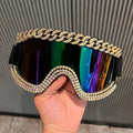 Trendy punk glasses sand and dustproof large frame sponge