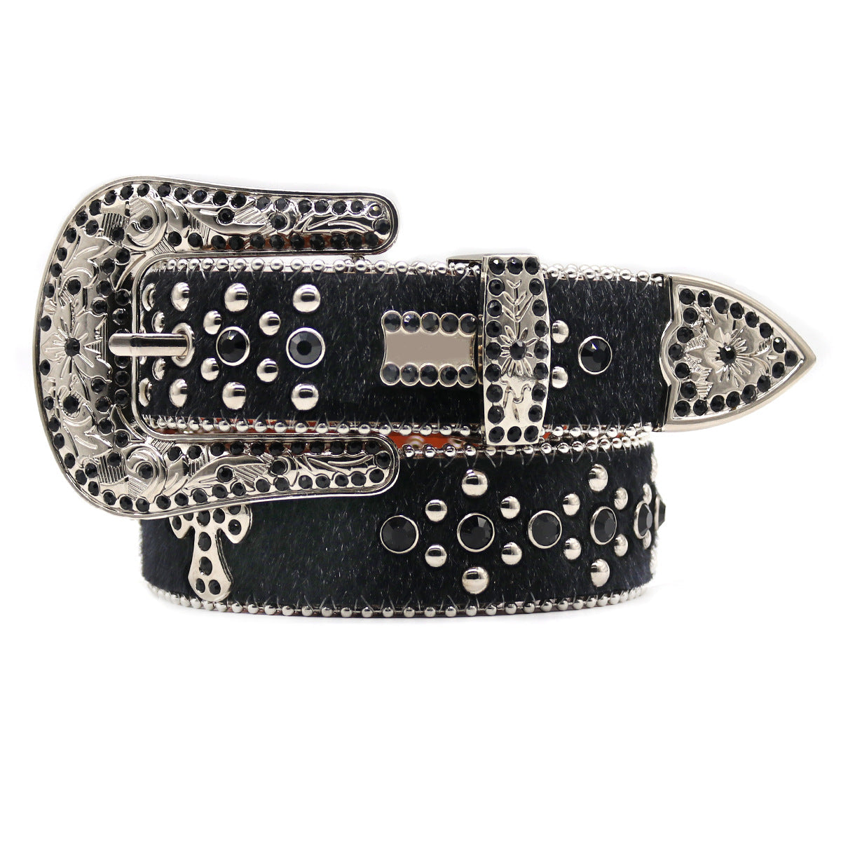 Hip-hop punk rhinestone belt y2k cross accessories