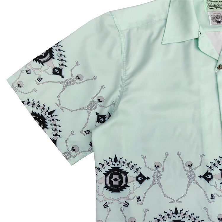 GUILTYPARTIES TIGER Shirts 23SS WOLF'S HEAD Spider Hawaiian Loose Short Sleeve Shirt Men