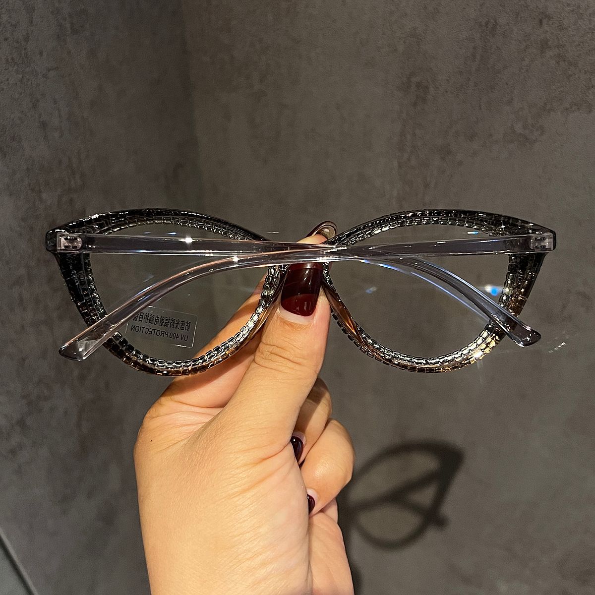 Trendy punk glasses anti-blue light
