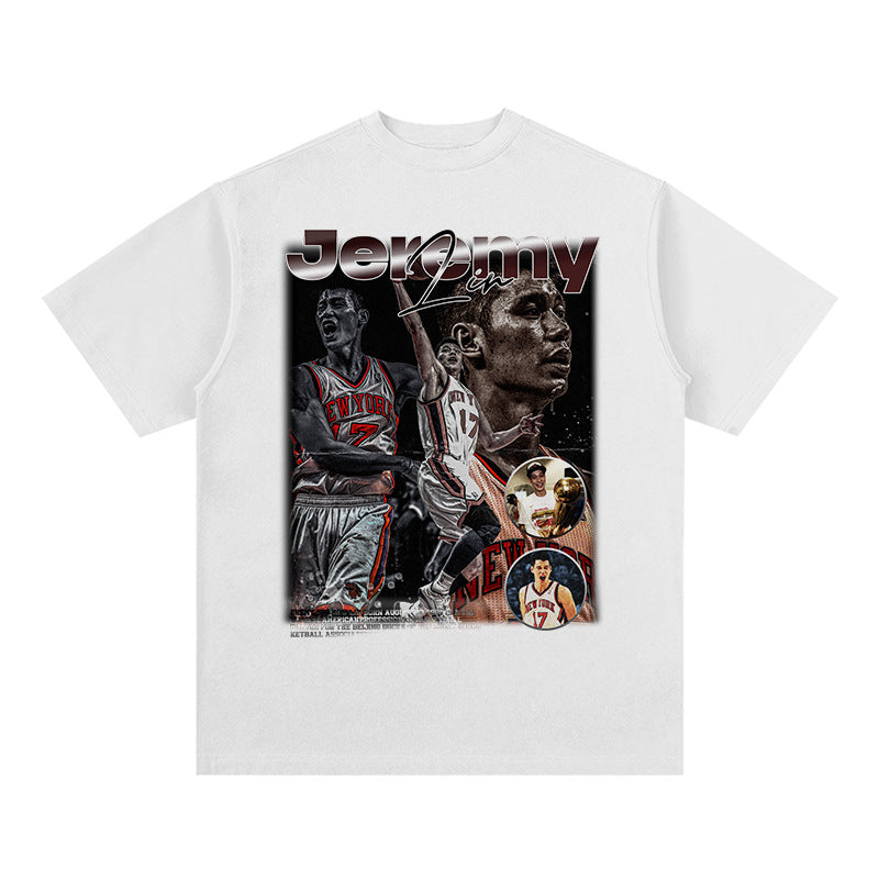Nba T Shirt Short Sleeve T-shirt American Street Vintage Loose round Neck High-quality pure cotton comfortable and trendy clothing