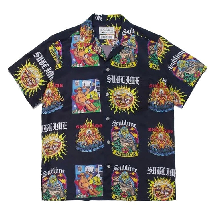 GUILTYPARTIES TIGER Shirts joint sublime band, sunflower Hawaiian short-sleeved shirt men and women