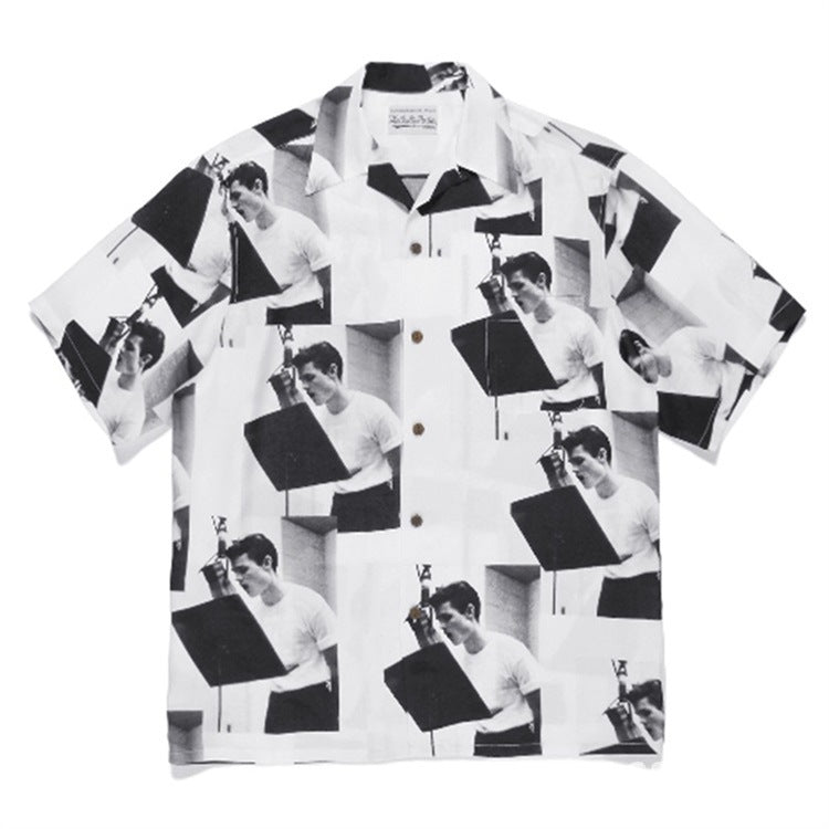 GUILTYPARTIES TIGER Shirts CHET BAKER CHAT BAKER Hawaiian Casual Short Sleeve Shirt Men