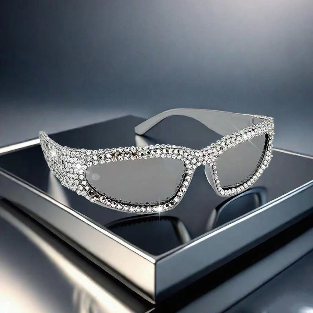 Trendy punk glasses flash diamond y2k