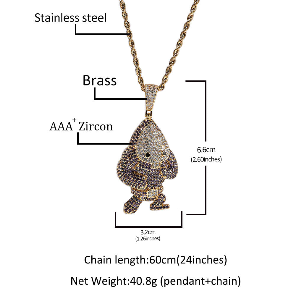 Jewelry Ghost Demon Pendant Copper with Zircon Spectrum