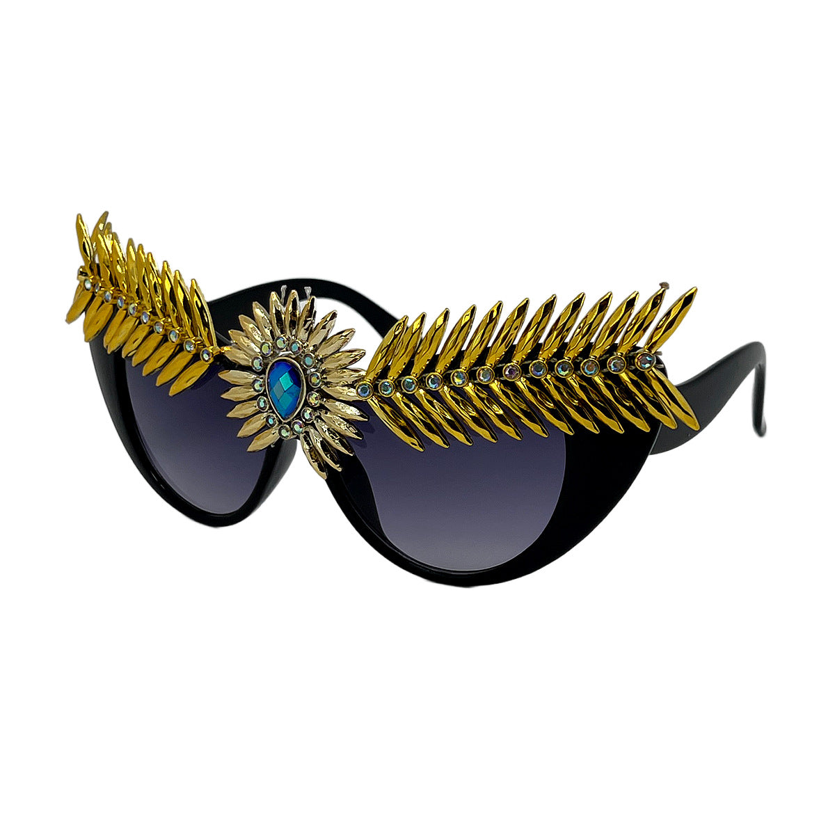Trendy punk glasses retro style devil's eye
