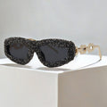Trendy punk glasses diamond-encrusted uv protection