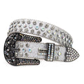Hip-hop punk rhinestone belt skull y2k punk wide belt