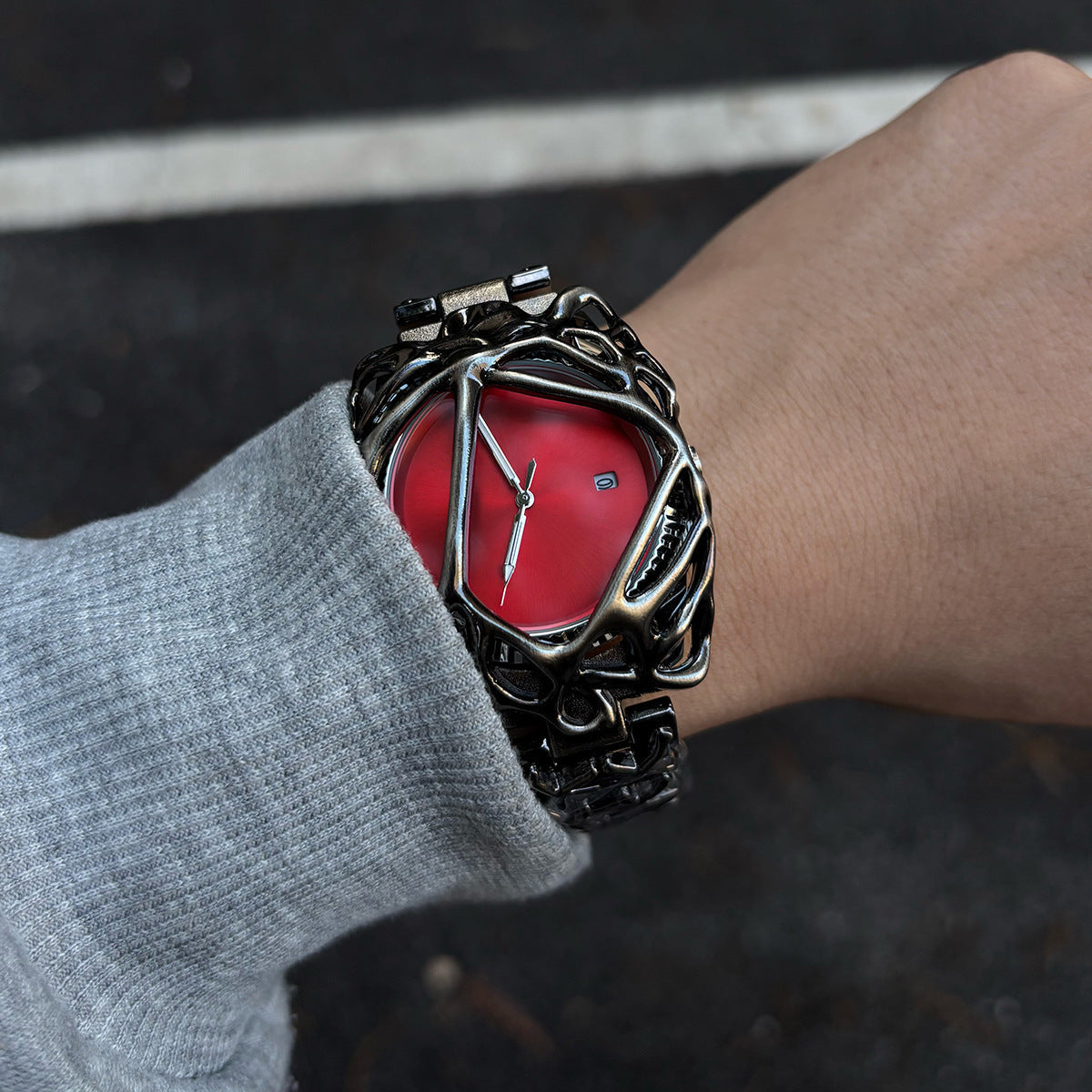 Men's watches y2k profiled spider web alabaster men's and women's hip hop waterproof