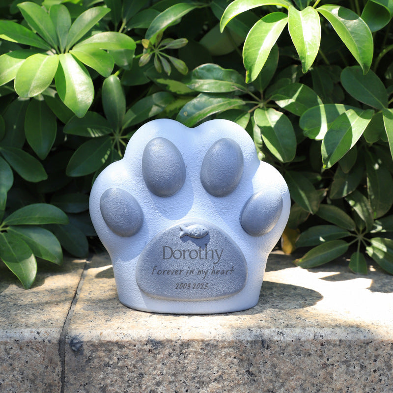 Pet Grave Marker Foreign Trade Cross-border pet cat claw urn lettering pet funeral souvenir resin handicraft animal comfort box