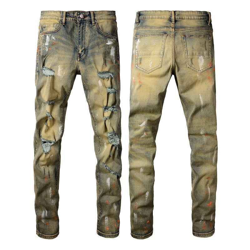 AMIRI Jeans Graffiti Hole & Patch Stretch Slim Fit #6557