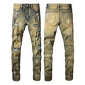 AMIRI Jeans Graffiti Hole & Patch Stretch Slim Fit #6557