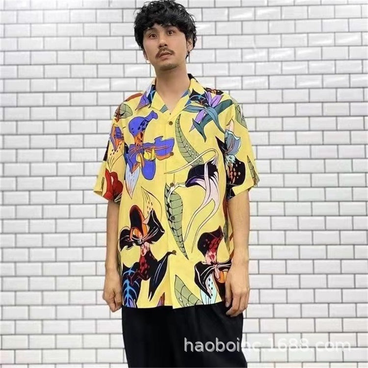 GUILTYPARTIES TIGER Shirts 22ss HAWAIIAN SHIR Hawaiian Short Sleeve Shirt Men