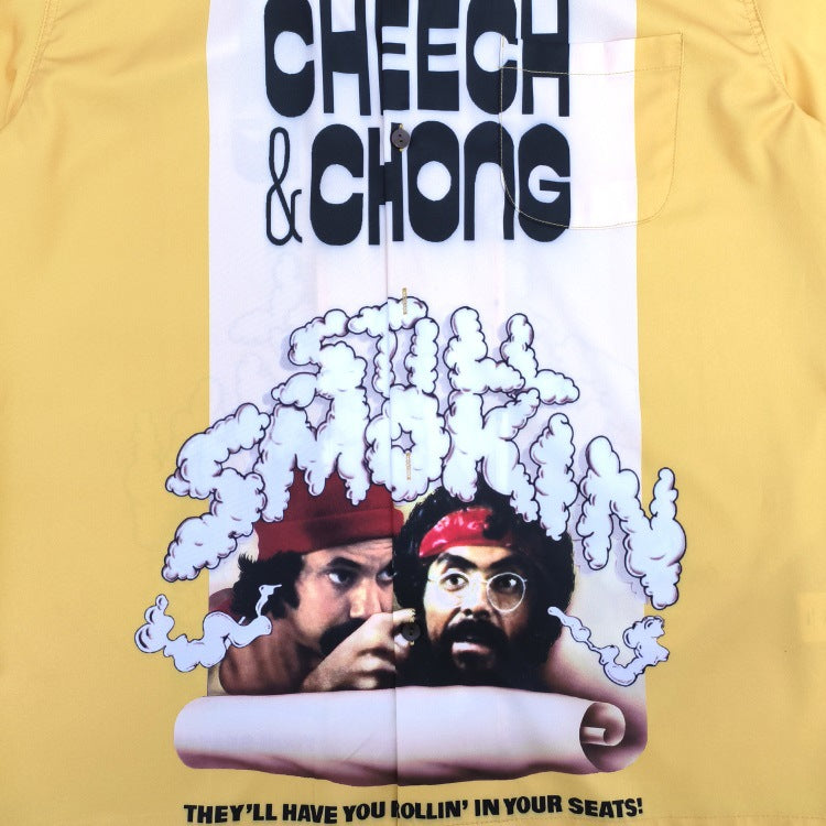 GUILTYPARTIES TIGER Shirts 22ss SMOKIN CHEECH & CHONG Hawaiian Short Sleeve Shirt Men
