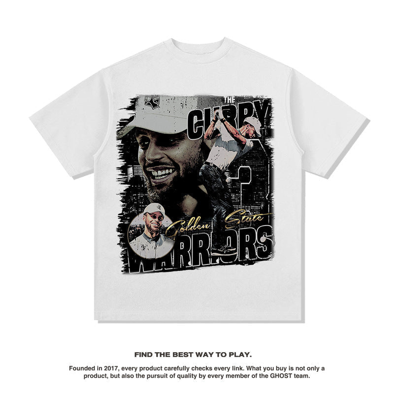Nba T Shirt Curry Short-Sleeved T-shirt Loose Top Fashion Brand Summer High-quality pure cotton comfortable and trendy clothing
