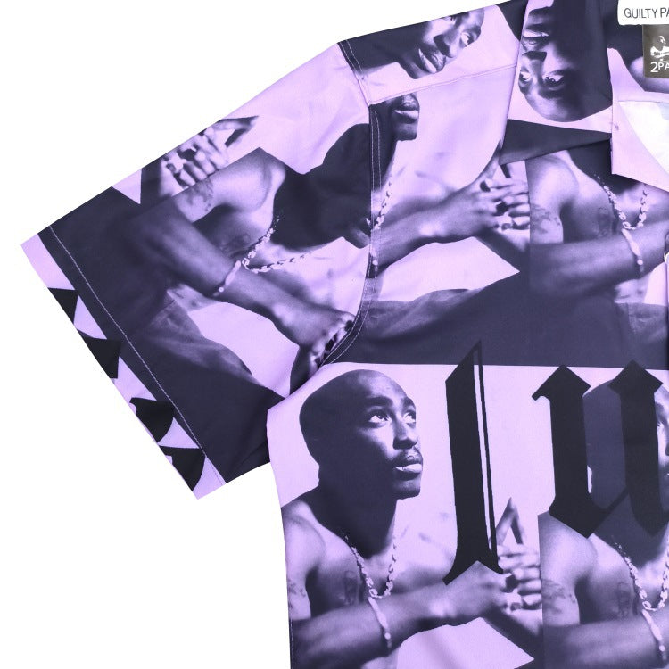 GUILTYPARTIES TIGER Shirts 23SS2PAC series five-pattern full print, Hawaiian short-sleeved shirt men