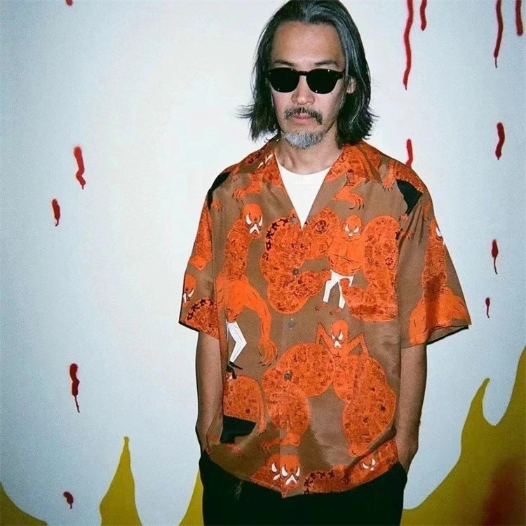 GUILTYPARTIES TIGER Shirts 24ss NECKFACE Co-branded Funny Graffiti, Hawaiian Short Sleeve Shirt