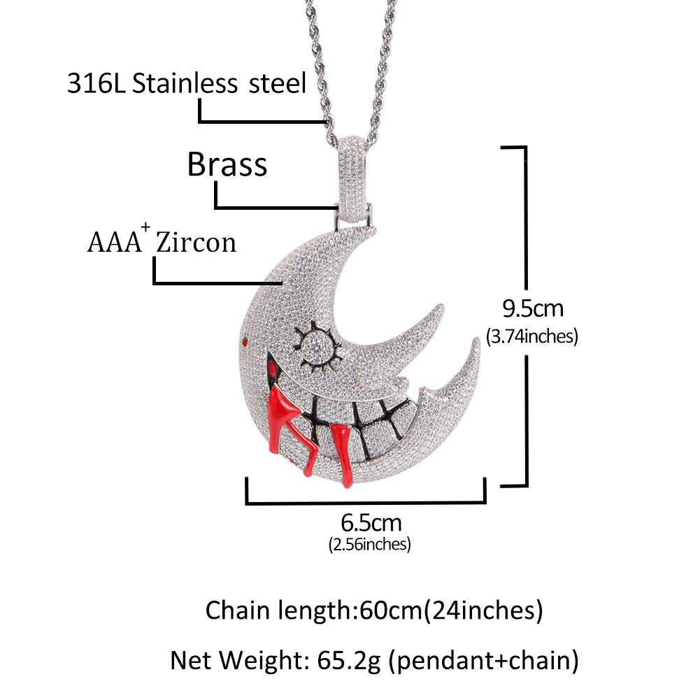 Jewelry ins wind moon pendant necklace trippie redd St. Valentine's
