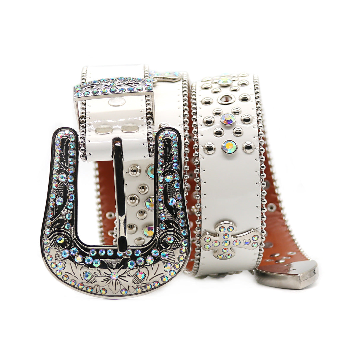 Hip-hop punk rhinestone belt punk style