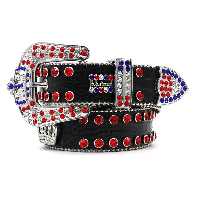 Hip-hop punk rhinestone belt rhinestone crown punk style