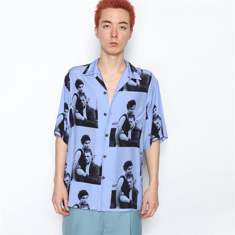 GUILTYPARTIES TIGER Shirts CHET BAKER Jazz Yosuke Hawaiian Short Sleeve Shirt Men