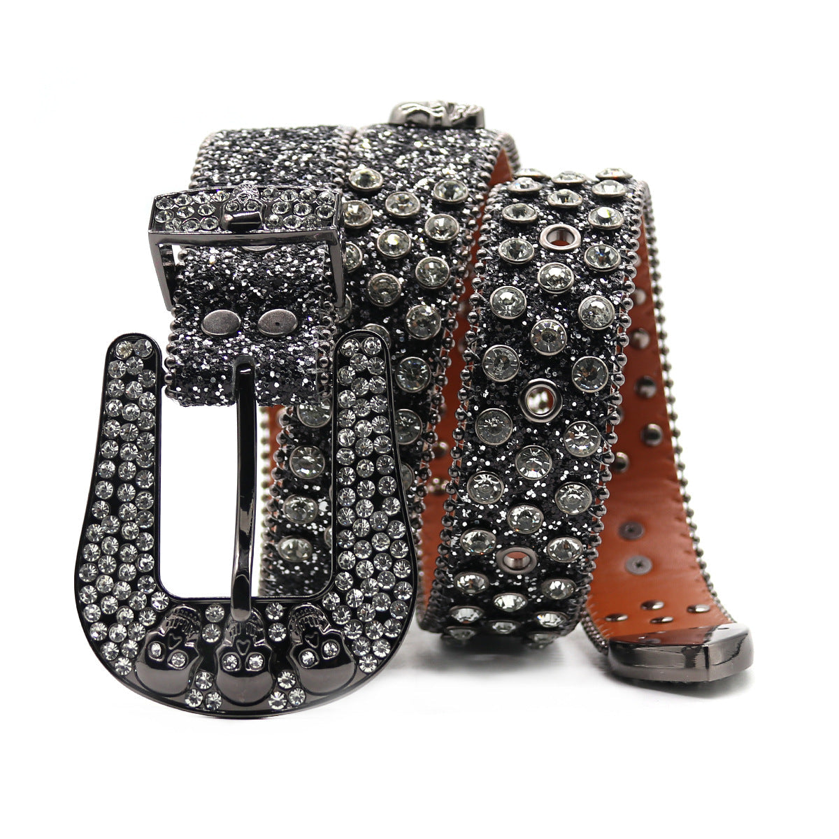 Hip-hop punk rhinestone belt skull punk style