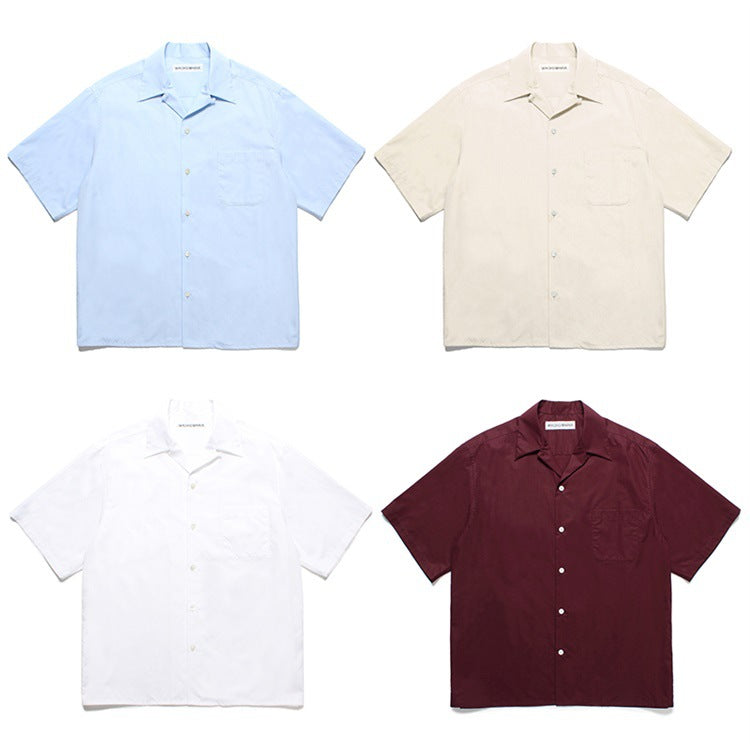 GUILTYPARTIES TIGER Shirts Solid Plain Casual Hawaiian Short Sleeve Rayon Shirt Men