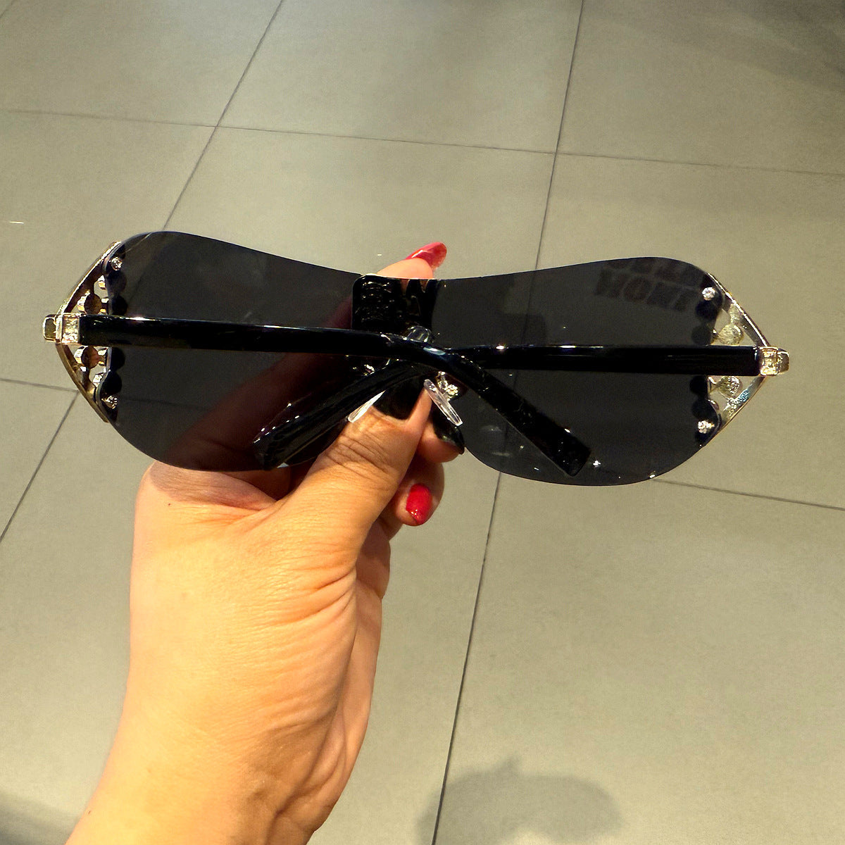 Trendy punk glasses lettery2k diamond